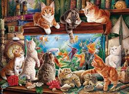CATS BY THE AQUARIUM (1000 PC)