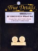 1:48 BF 109G10-K14 WHEEL SET 2 MAIN LATE STYLE 8 BOLT WHEELS RADIAL TREAD