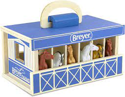 BREYER FARMS WOODEN CARRY CASE W/6 STABLEMATES