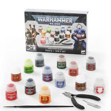 WARHAMMER 40K PAINTS & TOOLS SET