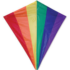 30" DIAMOND KITE RAINBOW