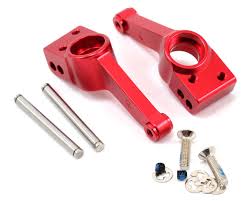 CARRIERS, STUB AXLE(RED-ANODIZED)(REAR)(LEFT & RIGHT)/ 3X32MM HINGE PINS(2)/E-CLIPS(6)/HARDWARE