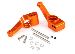 CARRIERS, STUB AXLE(ORANGE-ANODIZED)(REAR)(LEFT & RIGHT)/ 3X32MM HINGE PINS(2)/E-CLIPS(6)/HARDWARE