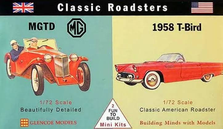 1:72 CLASSIC ROADSTERS MGTD & 1958 T-BIRD