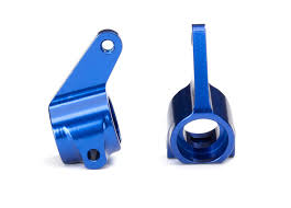STEERING BLOCKS, RUSTLER/STAMPEDE/BANDIT(2) BLUE-ANODIZED, 5X11 BALL BEARINGS (4)