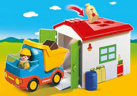 PLAYMOBIL 1-2-3: CONSTRUCTION TRUCK WITH GARAGE