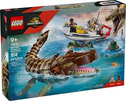 JURASSIC WORLD REBIRTH: BRICK-BUILT MOSASAURUS BOAT MISSION