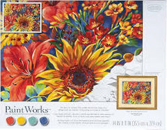 SUNFLOWER ON BLUE (11IN X 14IN)