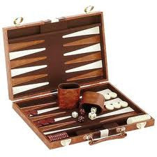 BACKGAMMON - Vinyl Brown & White, MEDIUM SIZE