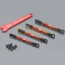 TOE LINKS, ALUMINUM(RED ANODIZED)(4)(ASSEMBLED WITH ROD ENDS & THREADED INSERTS(1/16 SLASH)