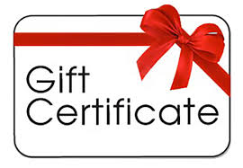 PHYSICAL GIFT CERTIFICATE: $25.00