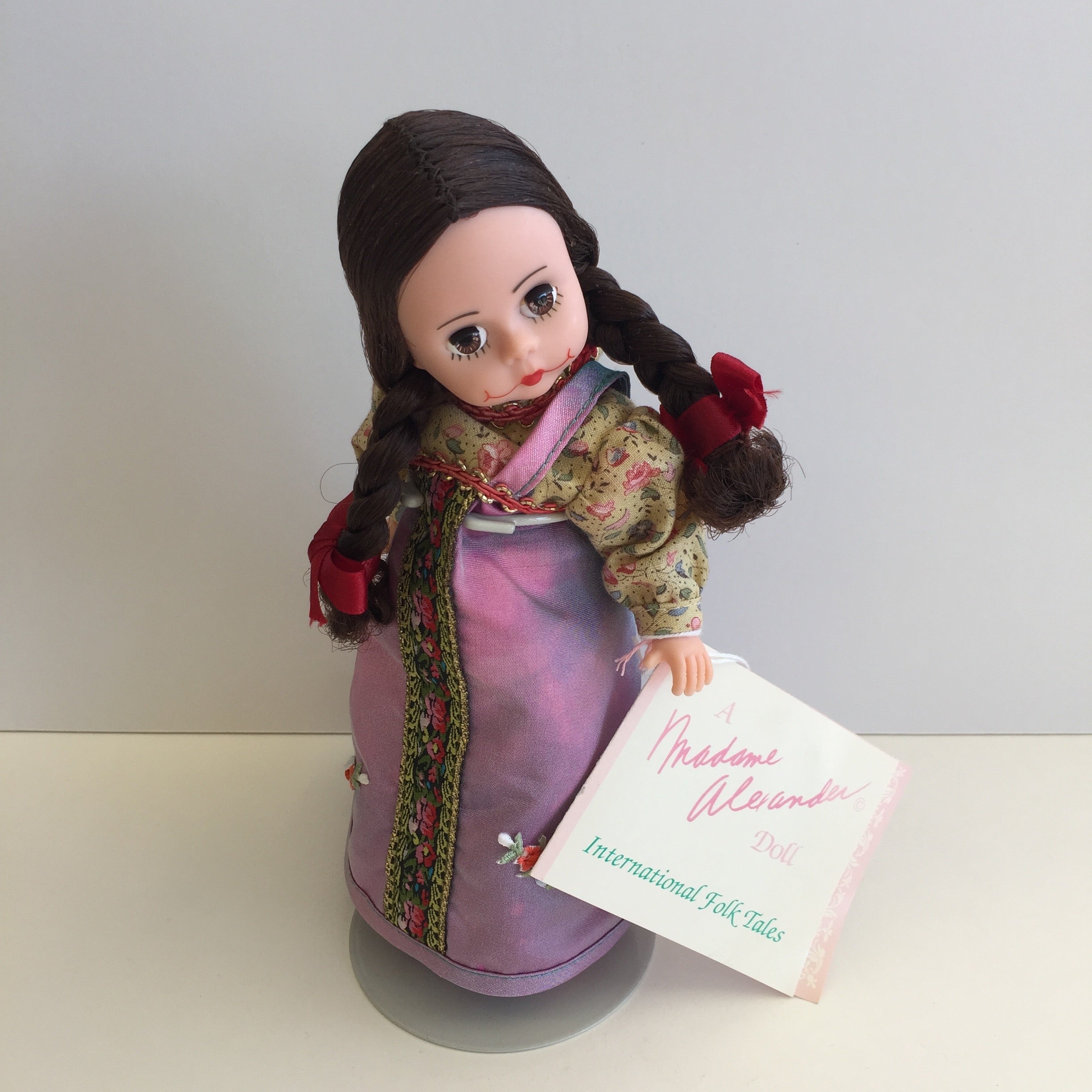 Mint Condition 1995 Madame Alexander 8" RUSSIA (PURPLE DRESS) Collectible Doll